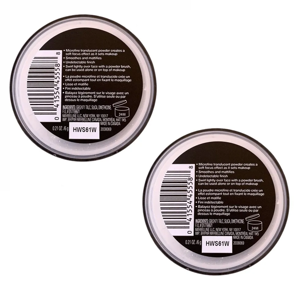 Pack of 2 Maybelline New York Lasting Fix Loose Setting Powder, Translucent