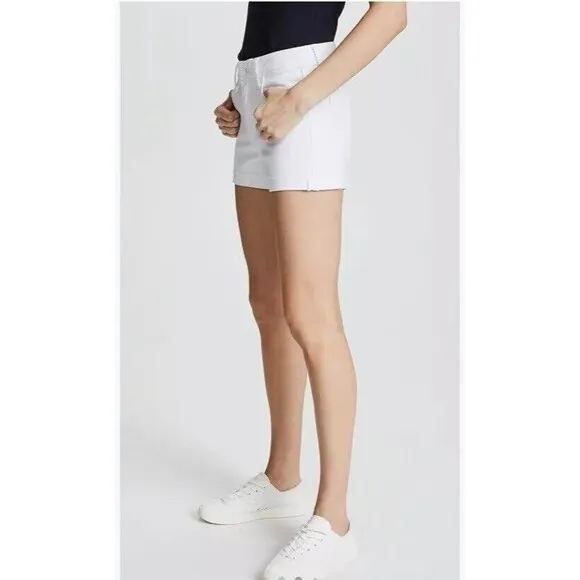 Paige Jimmy Jimmy Shorts Raw Hem Cuff White Jean Cotton Blend Stretch Women 32
