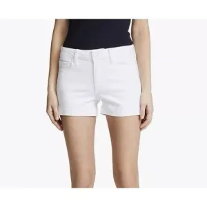 Paige Jimmy Jimmy Shorts Raw Hem Cuff White Jean Cotton Blend Stretch Women 32