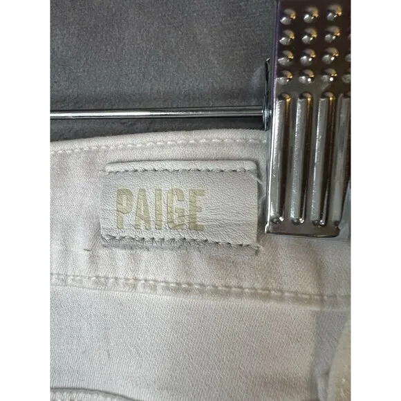 Paige Jimmy Jimmy Shorts Raw Hem Cuff White Jean Cotton Blend Stretch Women 32