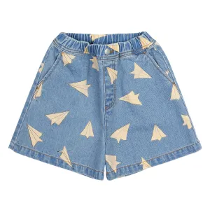 Paper Airplane Denim Shorts by Jelly Mallow