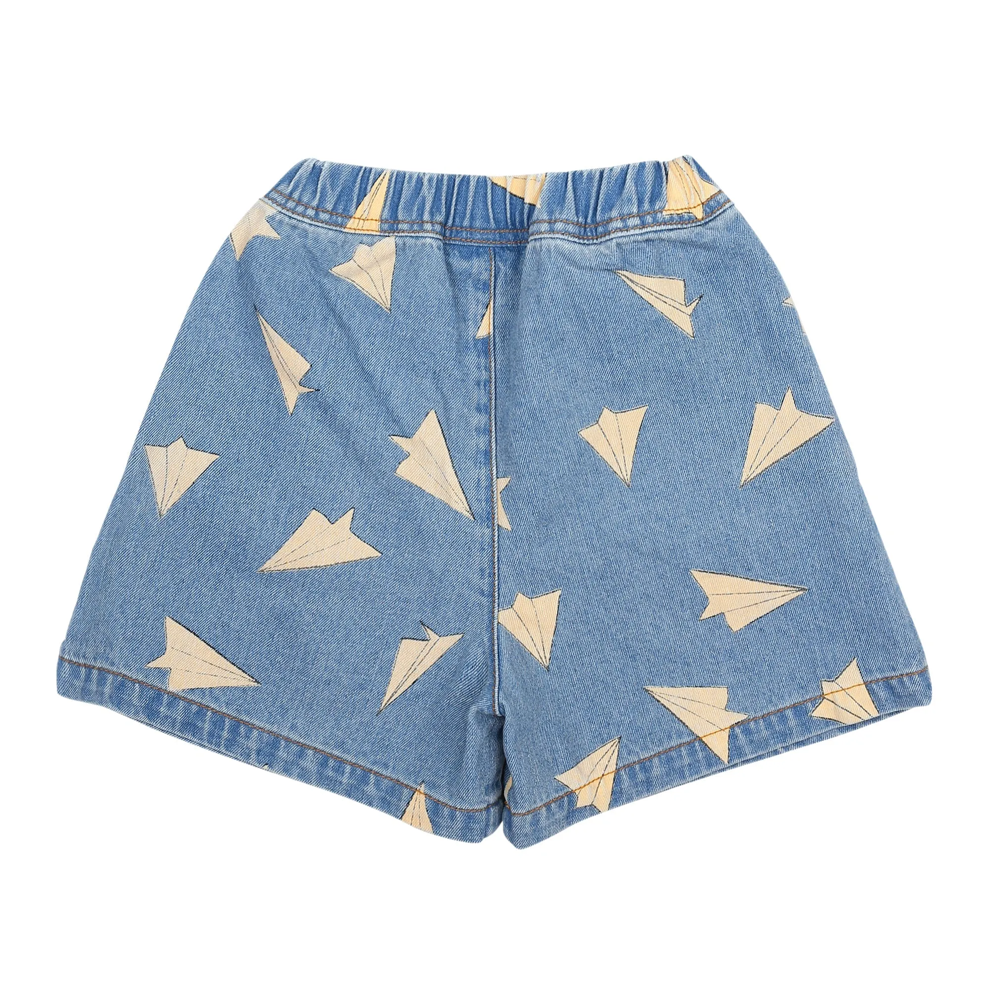 Paper Airplane Denim Shorts by Jelly Mallow