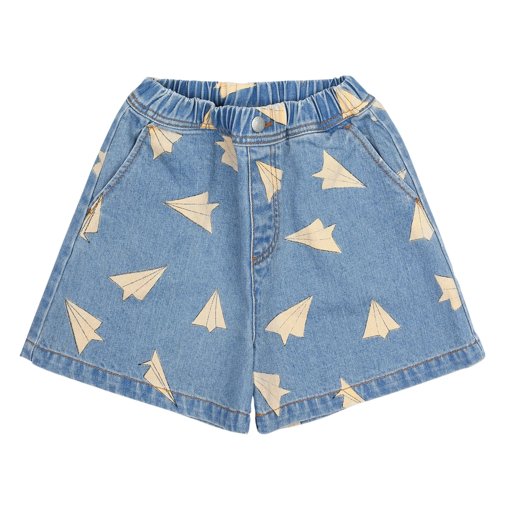 Paper Airplane Denim Shorts by Jelly Mallow
