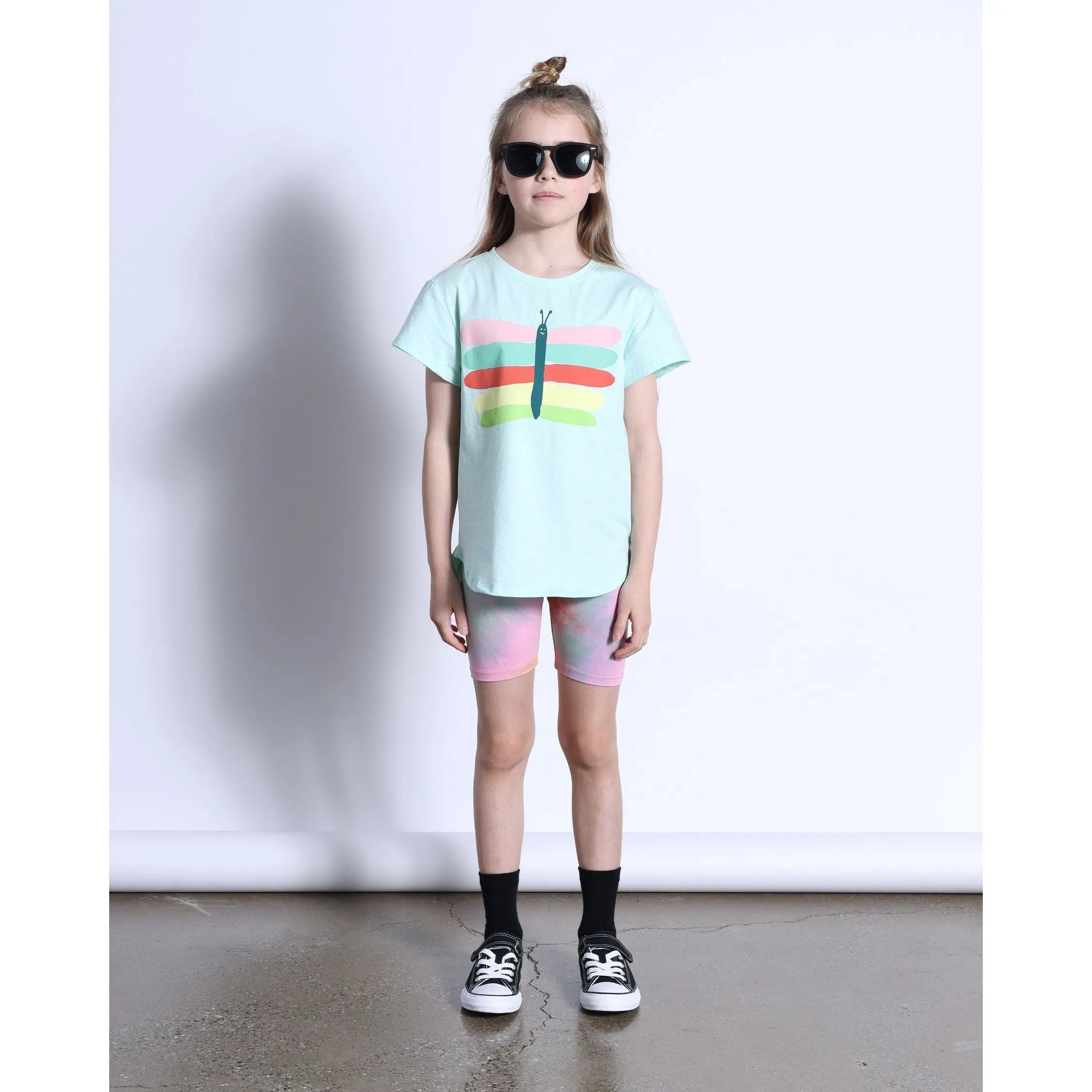 Pastel Butterfly Tee- Mint Marle