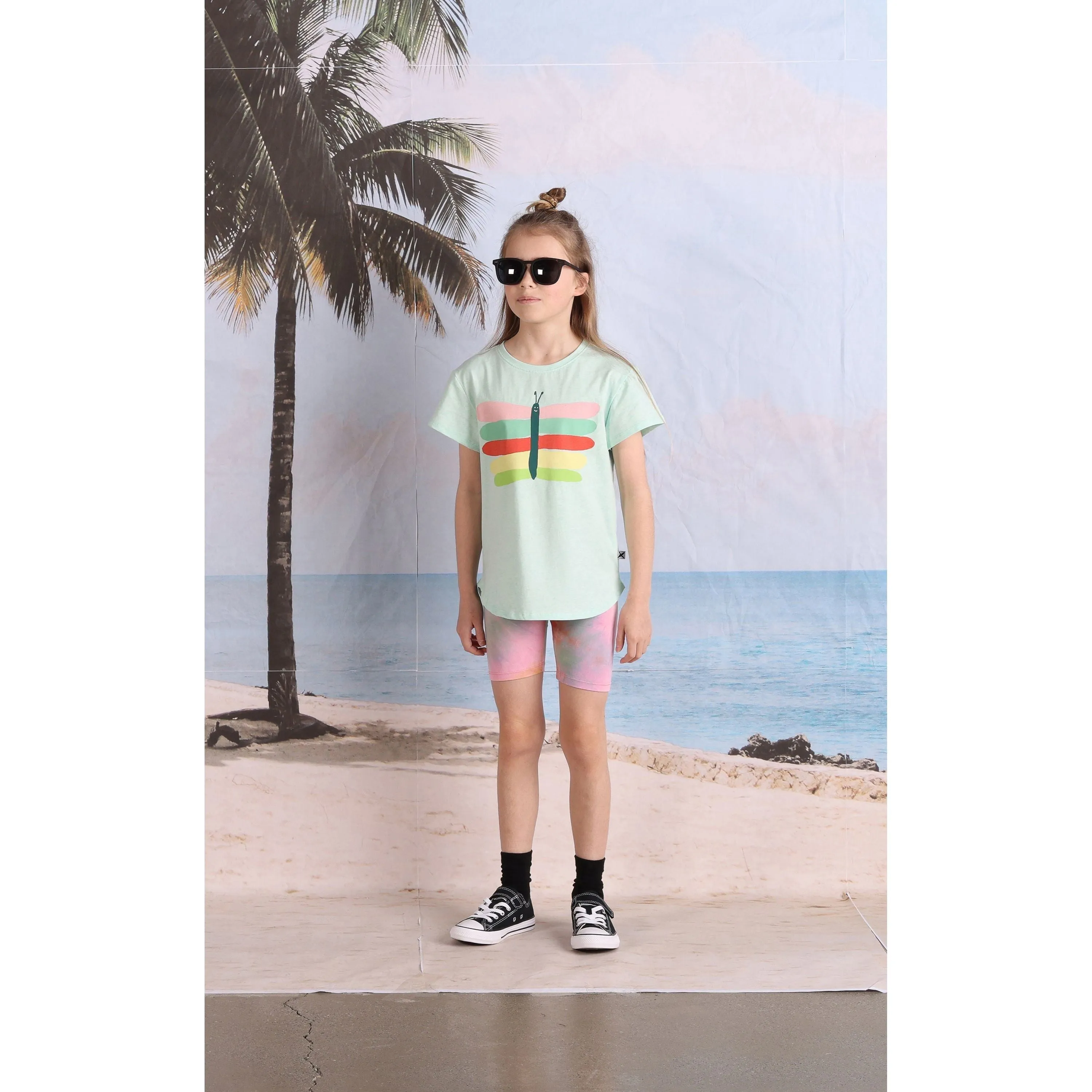 Pastel Butterfly Tee- Mint Marle