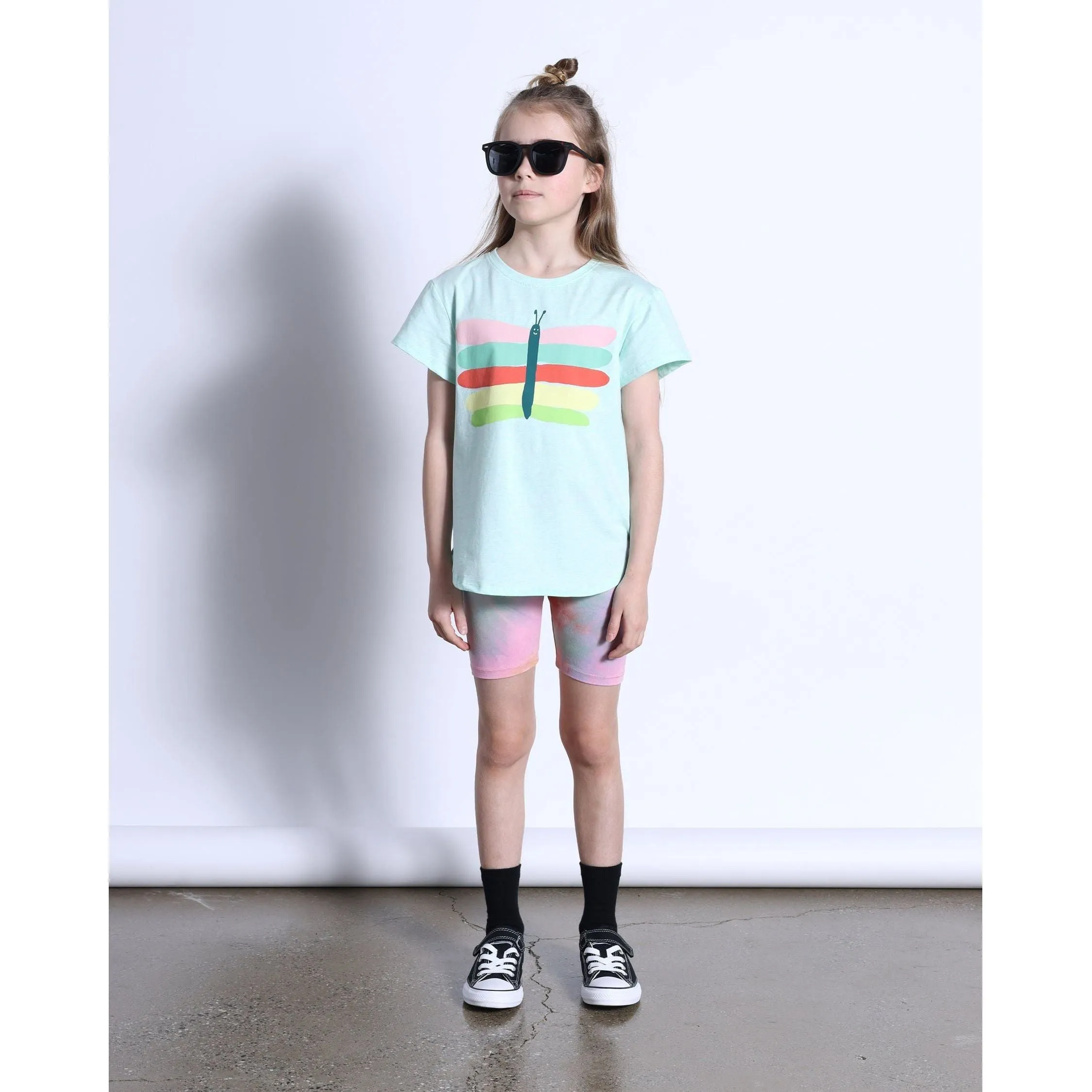 Pastel Butterfly Tee- Mint Marle