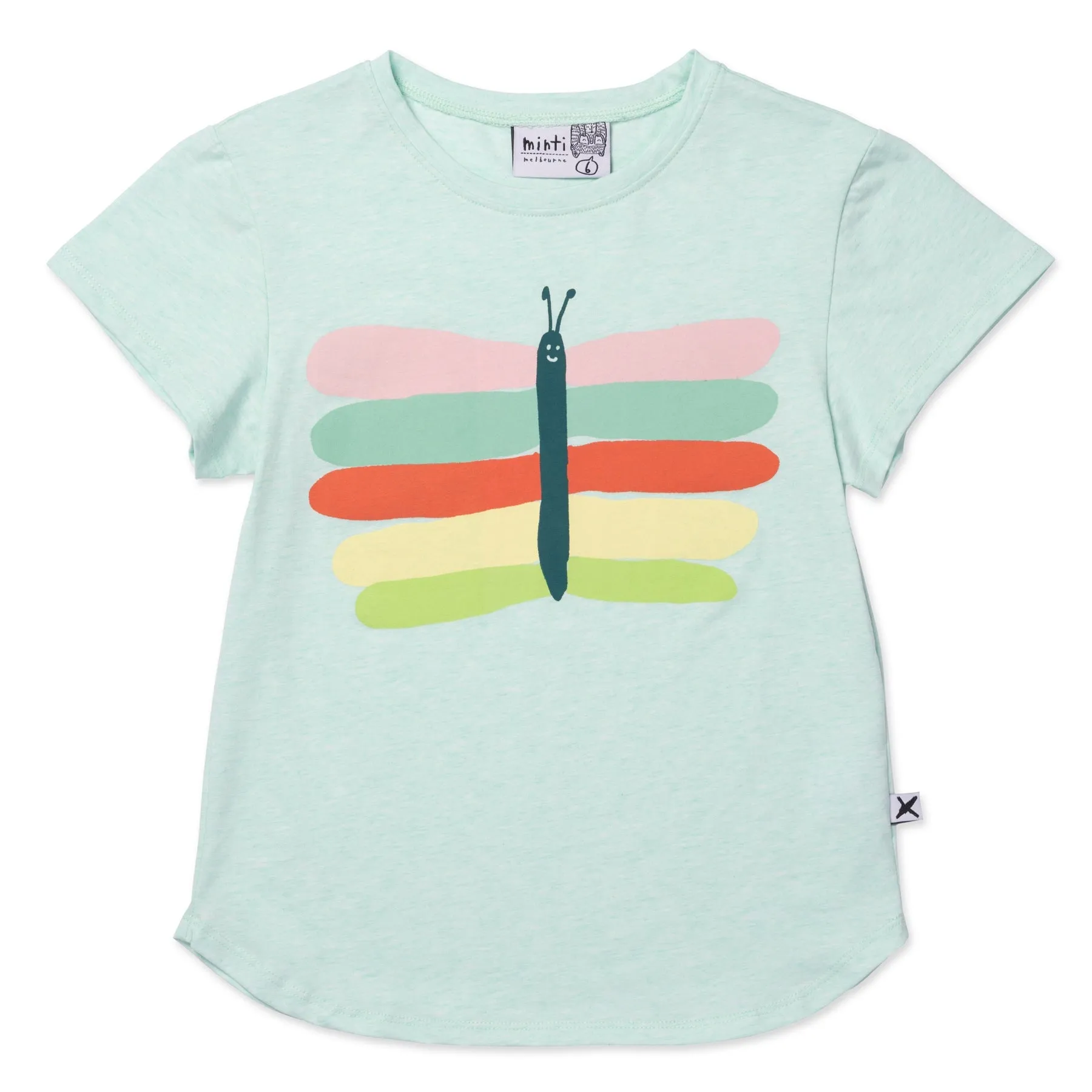 Pastel Butterfly Tee- Mint Marle