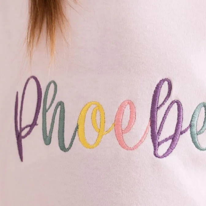 Pastel Script Embroidered Tshirt