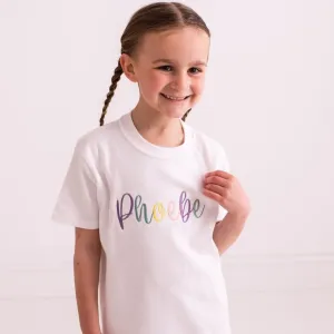 Pastel Script Embroidered Tshirt