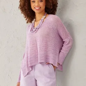 Paula Vee Knit Popover, Lavender