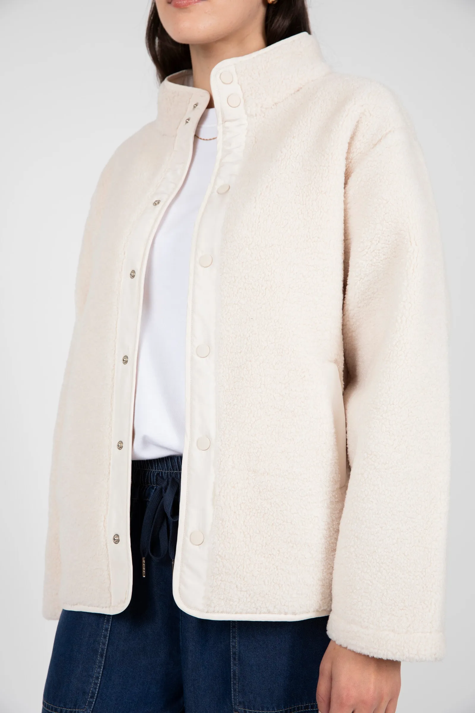 Peak Teddy Fleece Jacket - Ivory