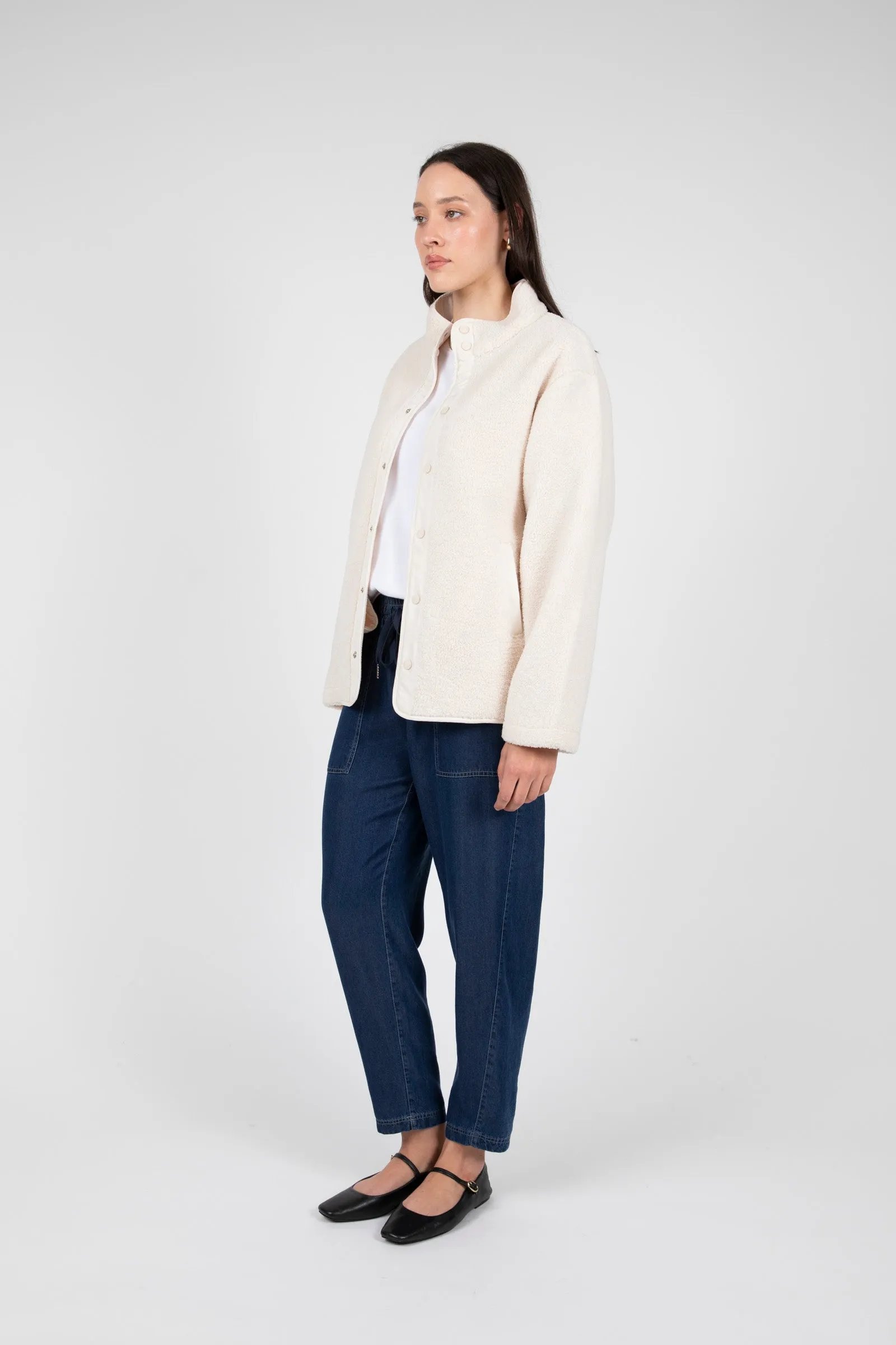 Peak Teddy Fleece Jacket - Ivory