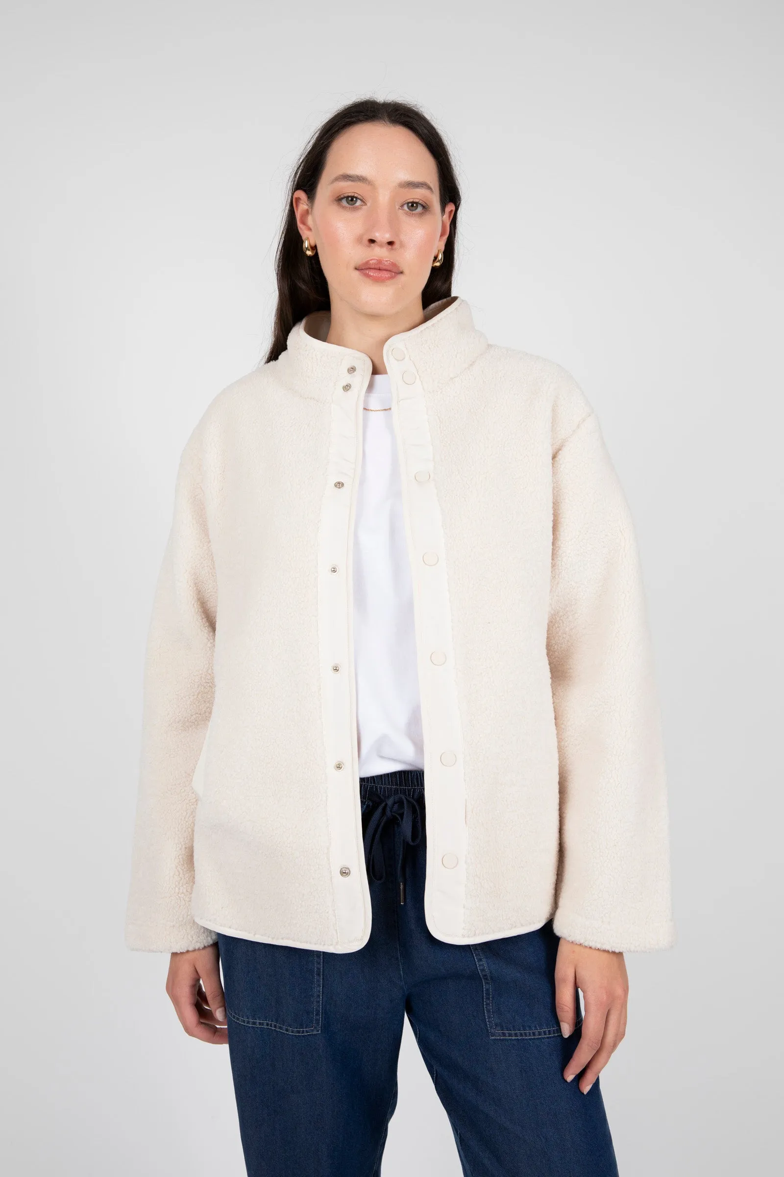 Peak Teddy Fleece Jacket - Ivory