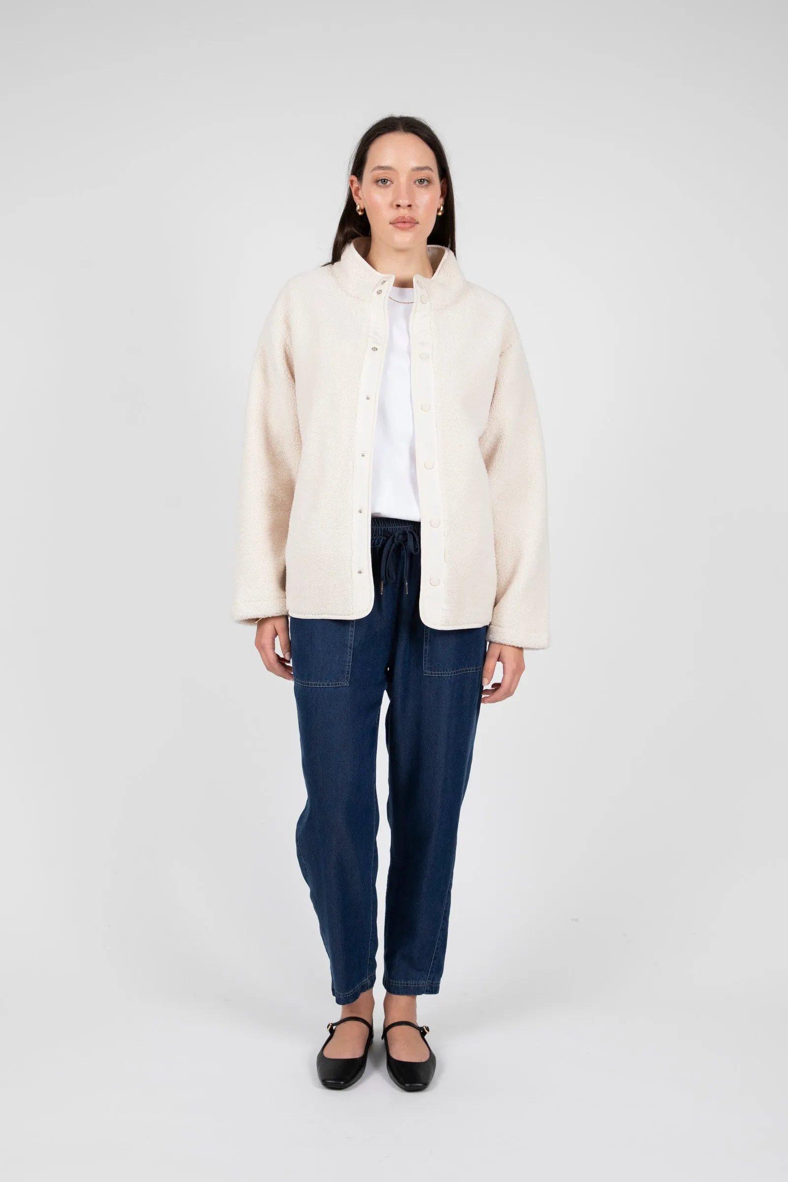 Peak Teddy Fleece Jacket - Ivory