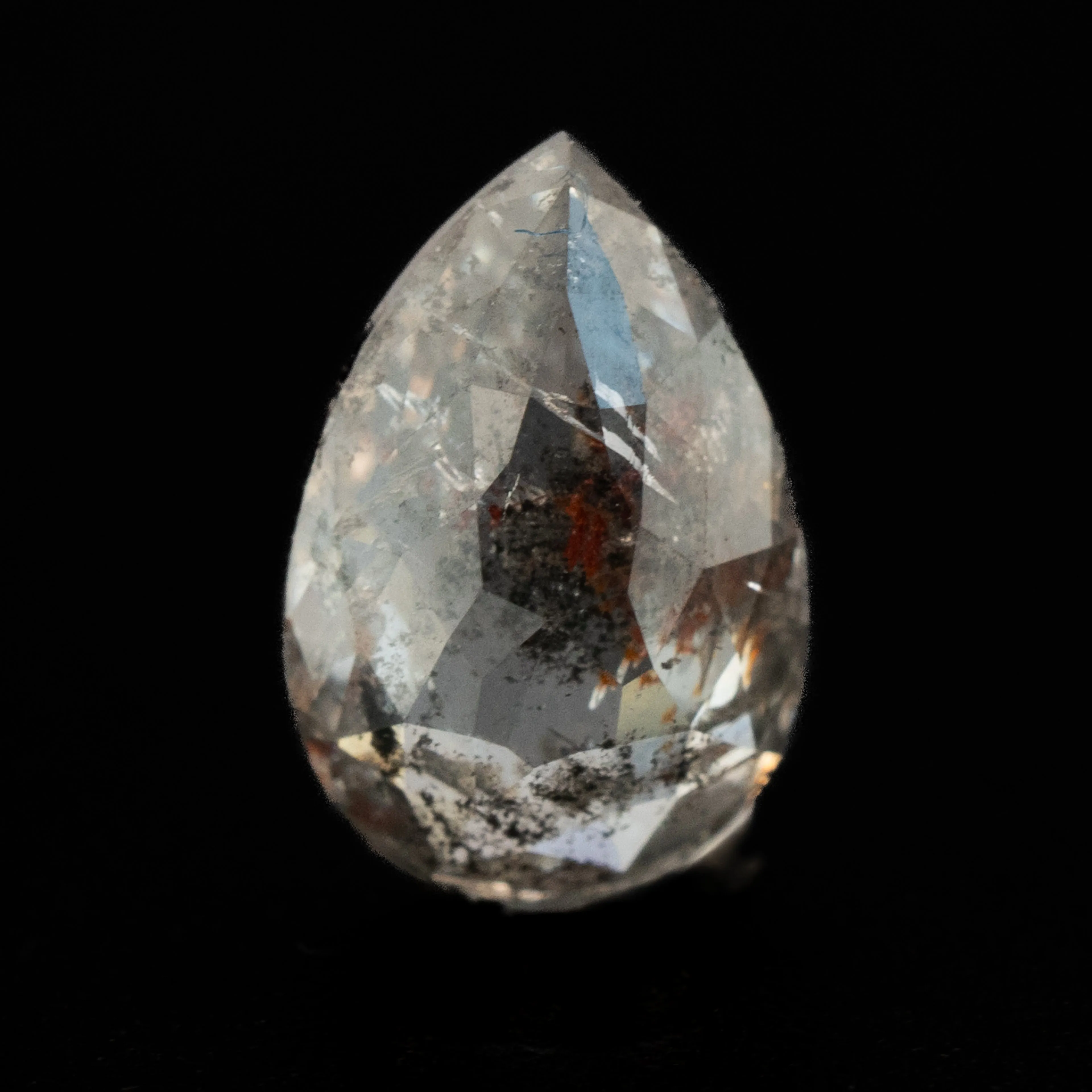 Pear Rose Cut Salt   Pepper Diamond | 0.94ct