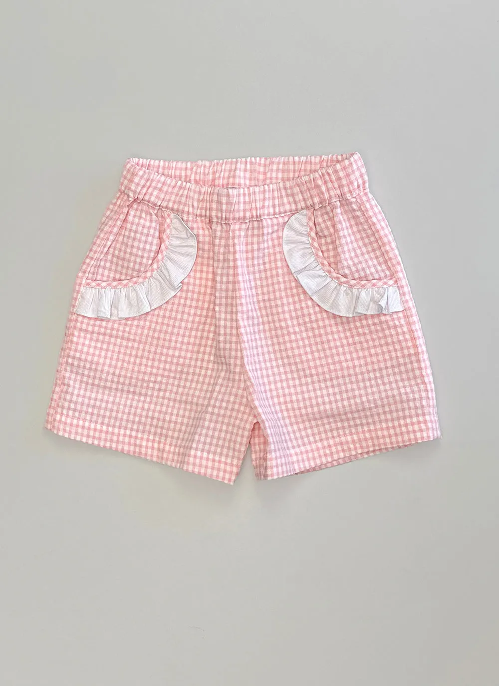 Pink little check Girly Shorts