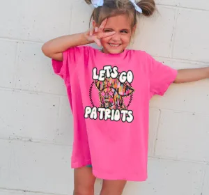 Pink Out Bella or Comfort Colors Let's Go Patriots Lewisburg Shirt / Youth and Adult Sizes/ Lewisburg -Desoto County Schools