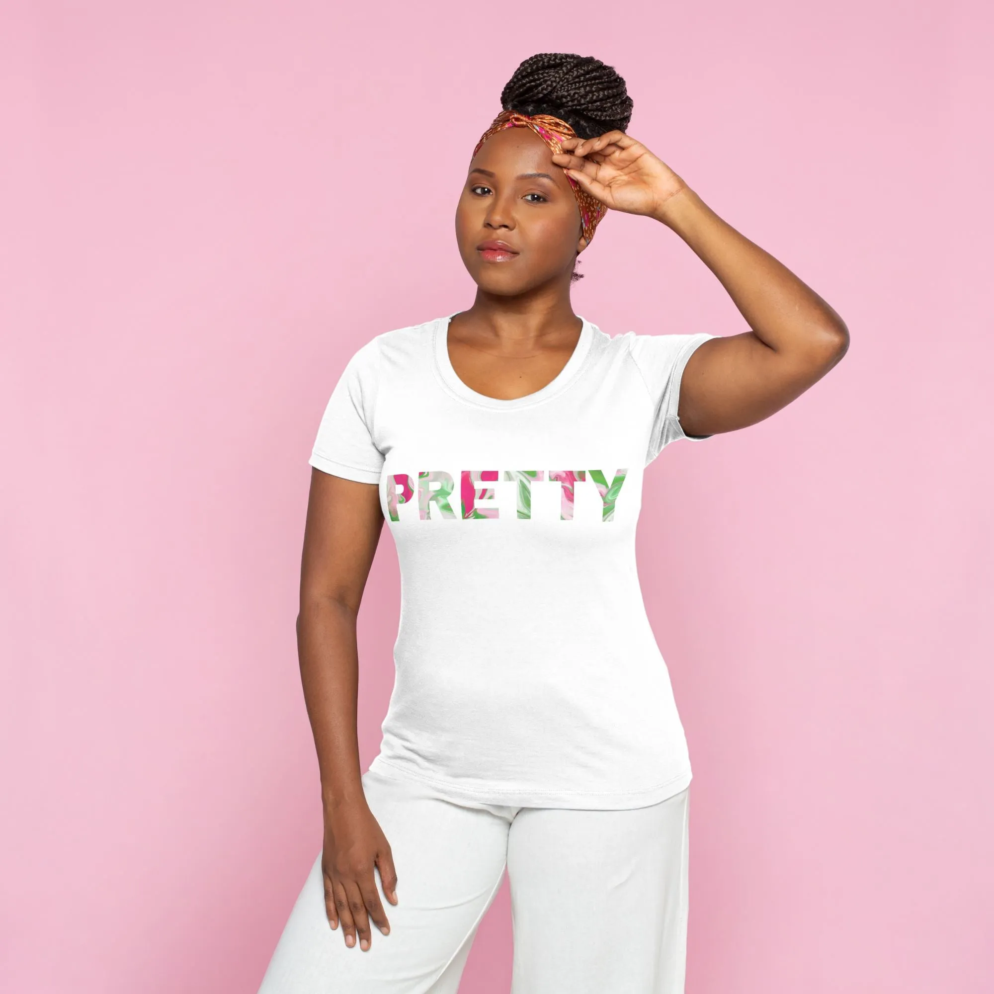 PNK Watercolor Pink & Green Pretty T-shirt