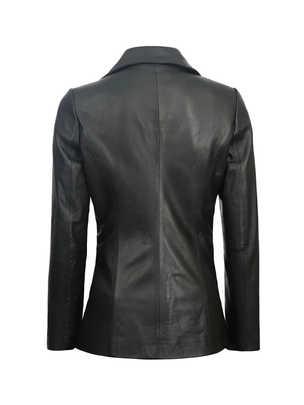 Polished Perfection Leather Blazer for Women