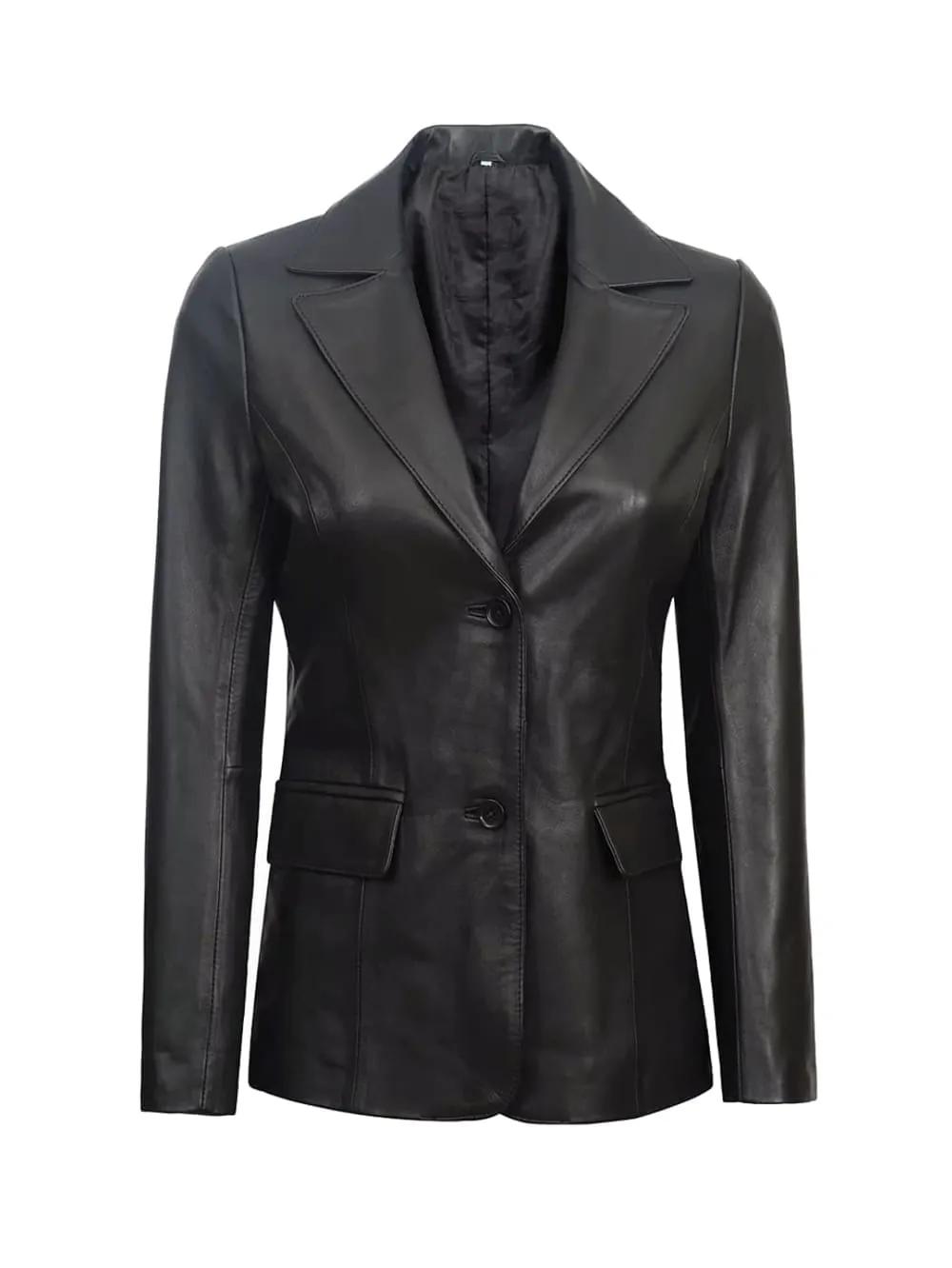 Polished Perfection Leather Blazer for Women