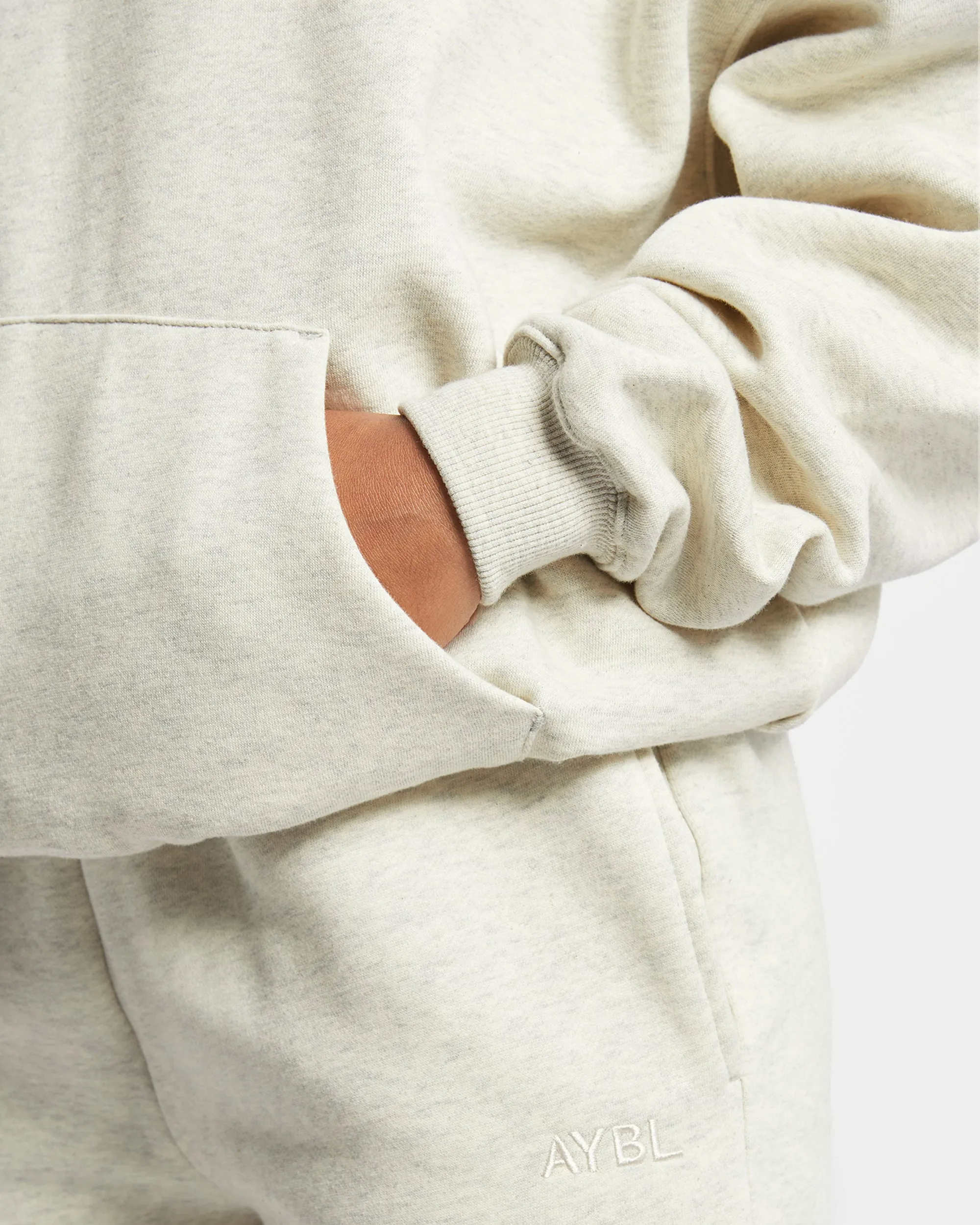 Premium Oversized Hoodie - Beige Marl