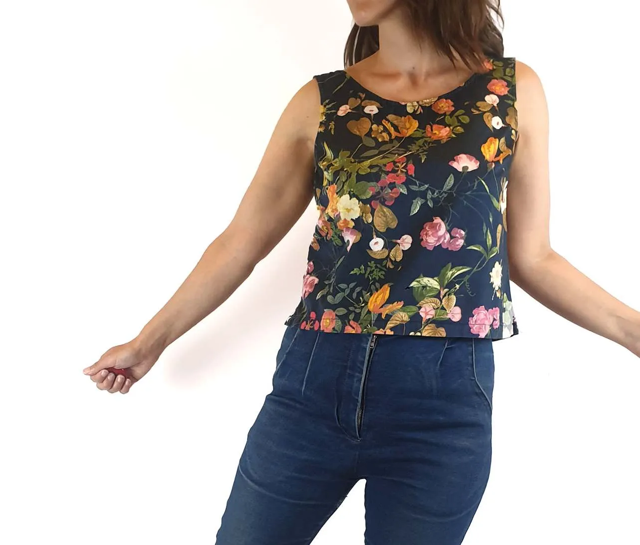 Princess Highway navy print sleeveless tank top size 8