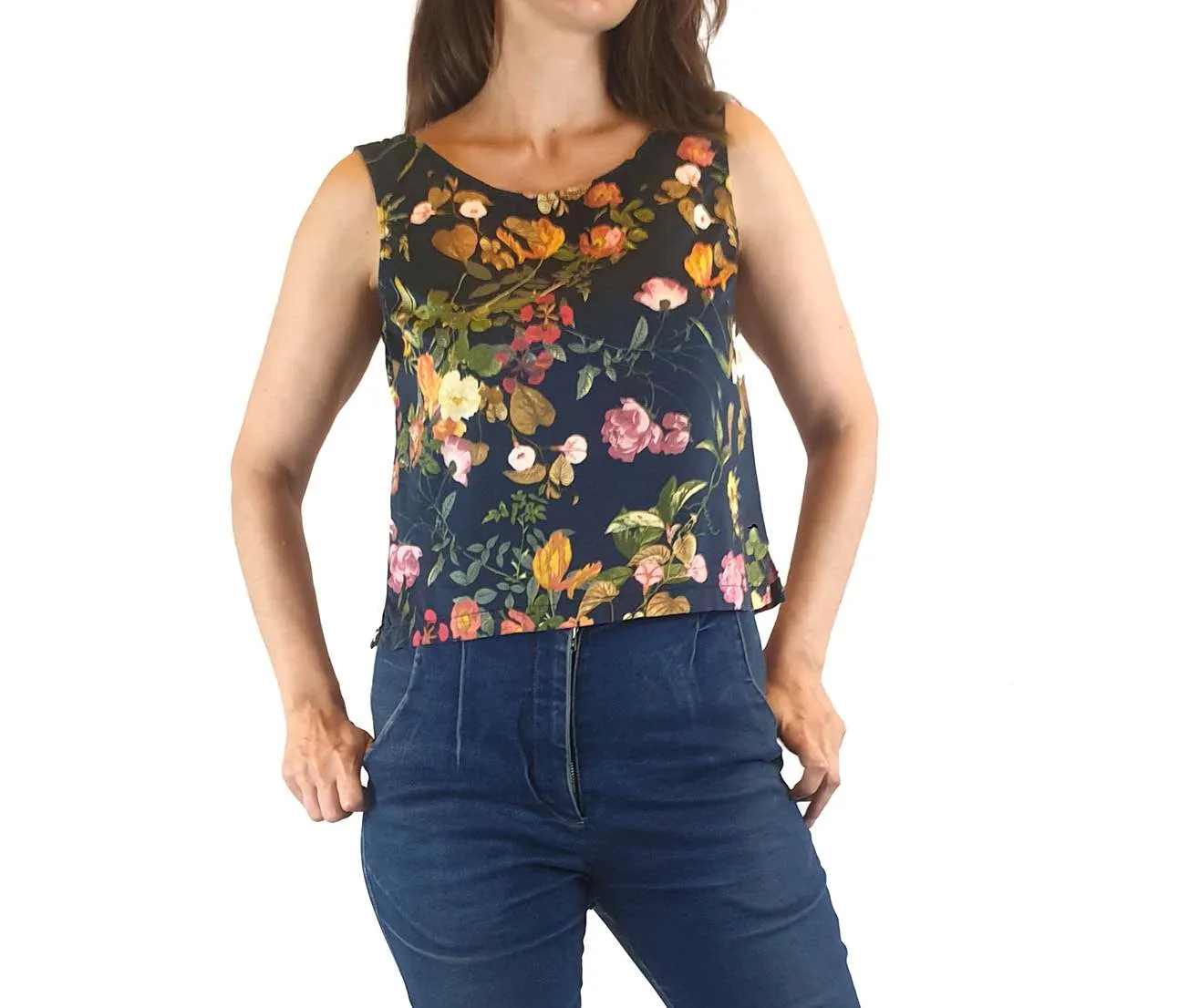 Princess Highway navy print sleeveless tank top size 8