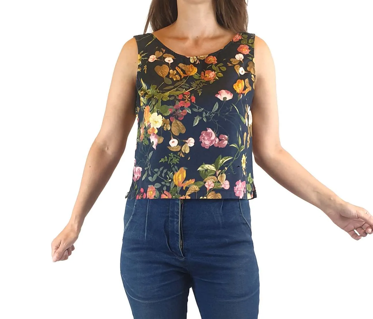 Princess Highway navy print sleeveless tank top size 8