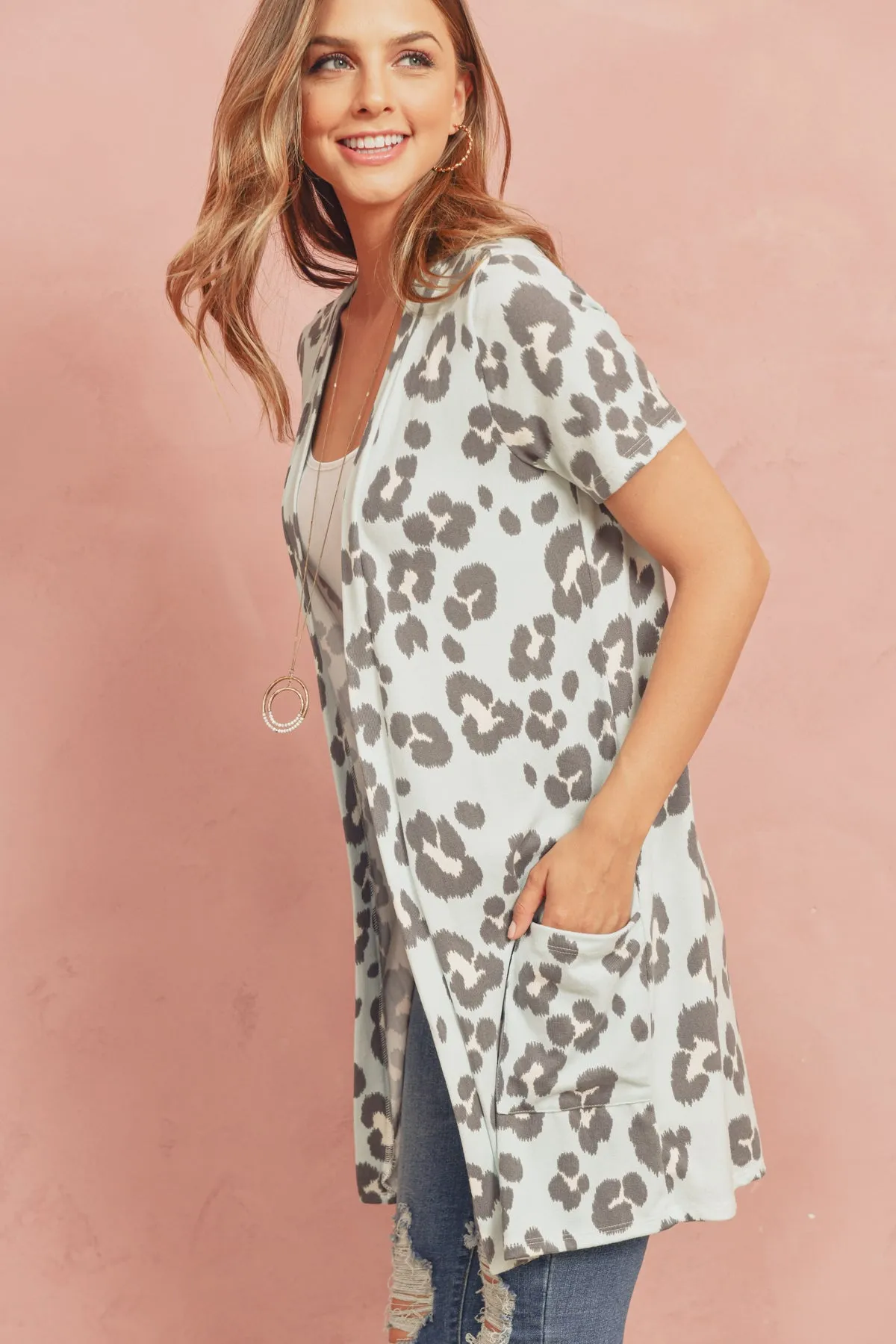 Print Pocket Cardigan