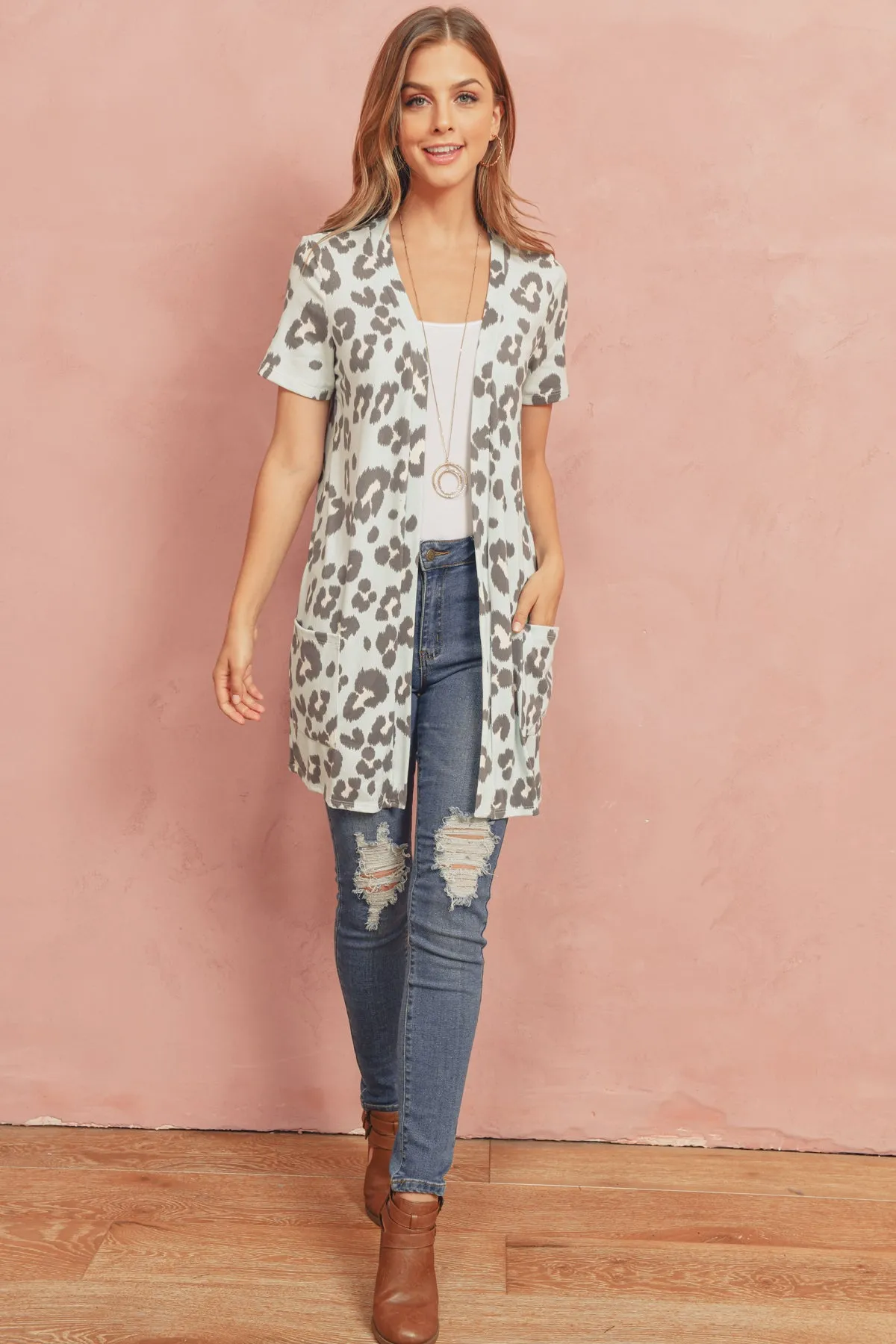 Print Pocket Cardigan