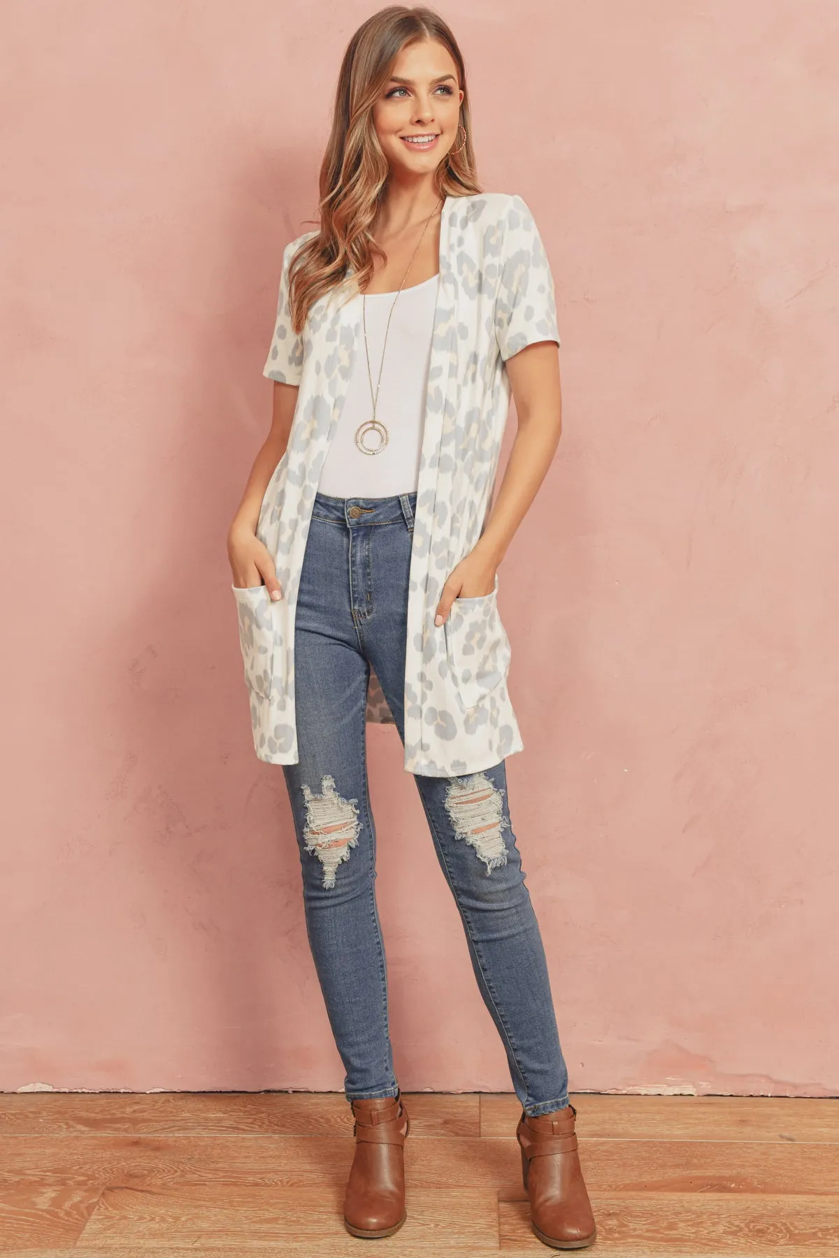 Print Pocket Cardigan