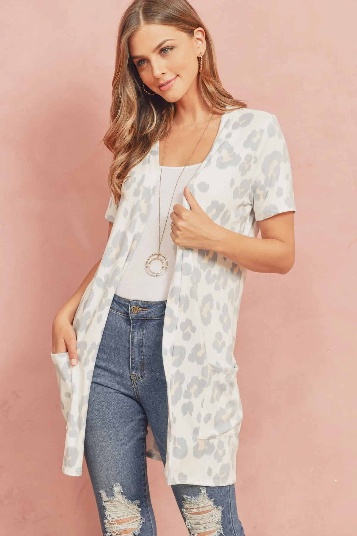Print Pocket Cardigan