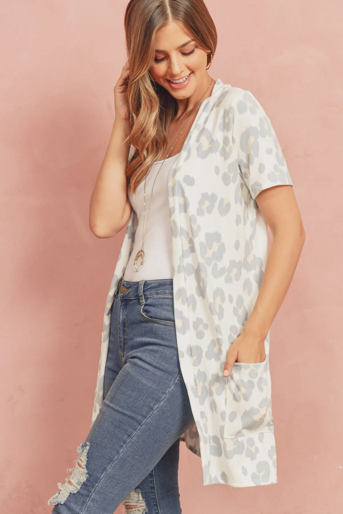 Print Pocket Cardigan