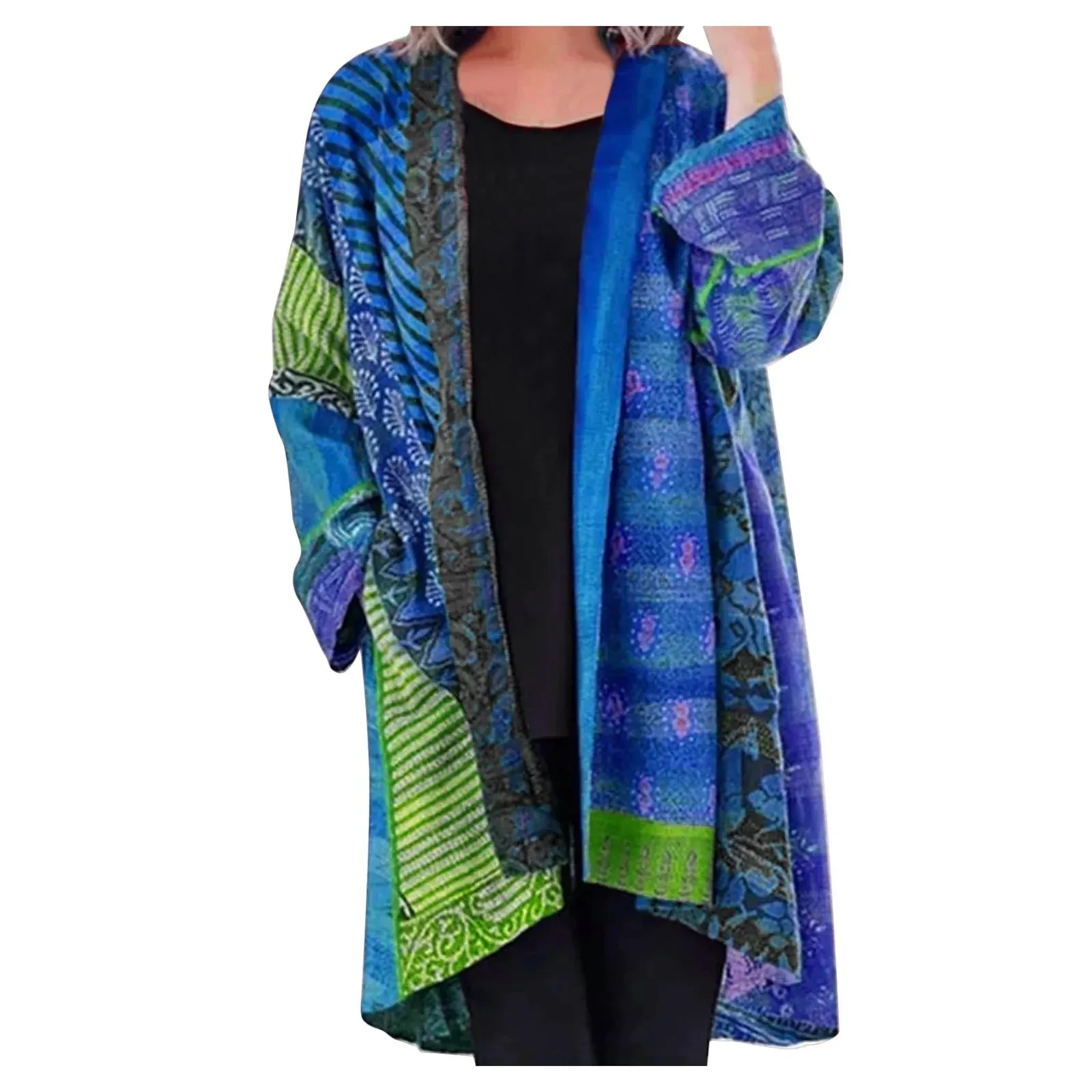 Printed vintage ladies colourful spring cardigan - Cozy and warm for winter - Cozy and warm for winter