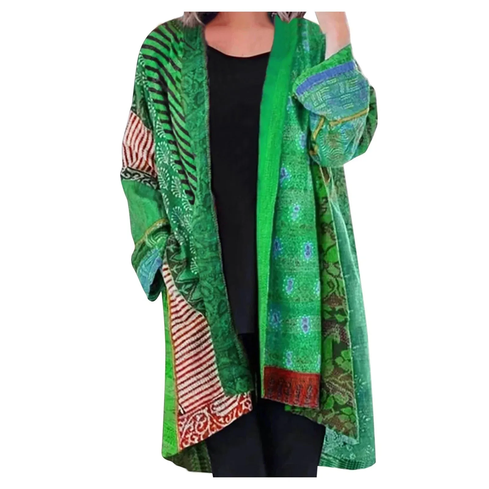 Printed vintage ladies colourful spring cardigan - Cozy and warm for winter - Cozy and warm for winter