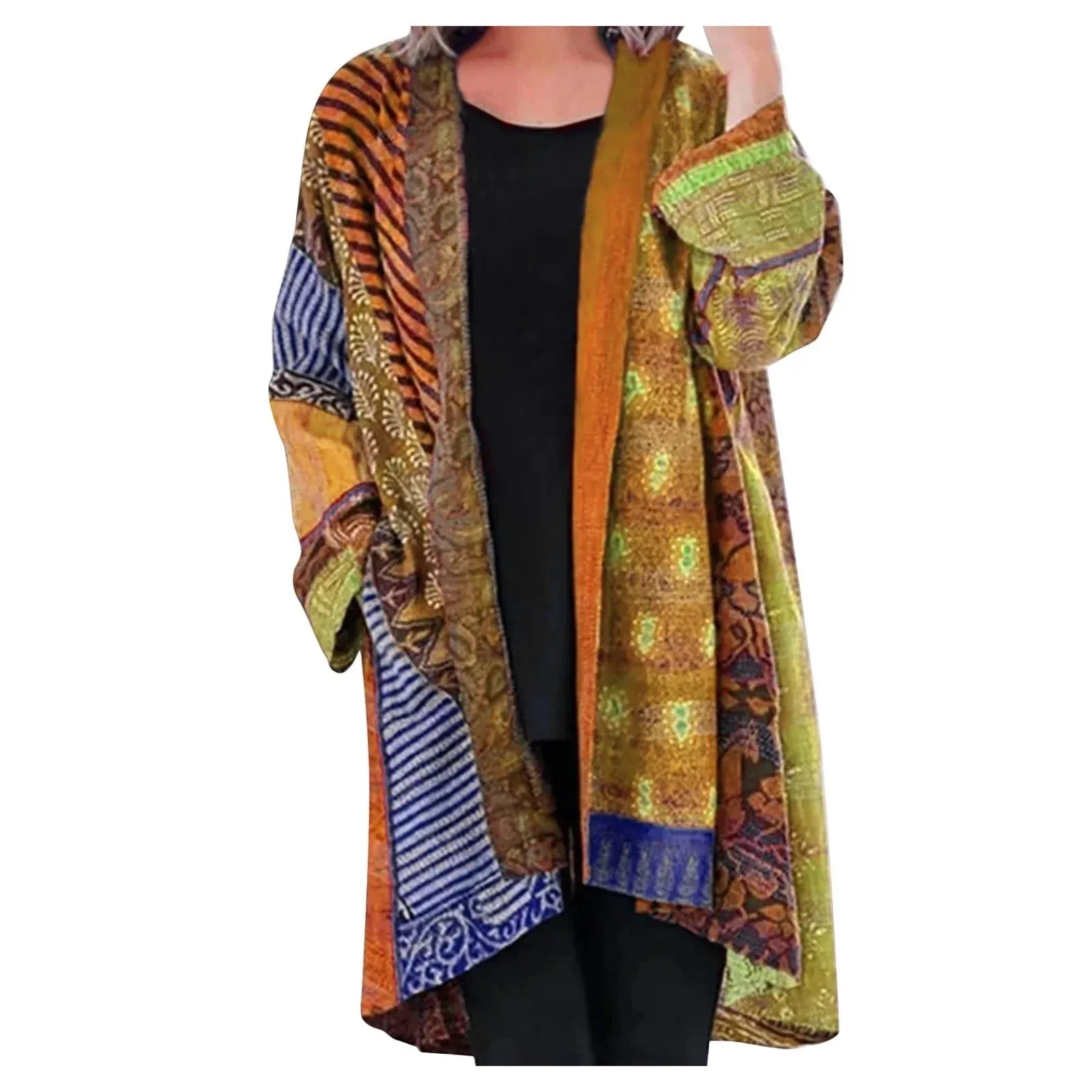 Printed vintage ladies colourful spring cardigan - Cozy and warm for winter - Cozy and warm for winter