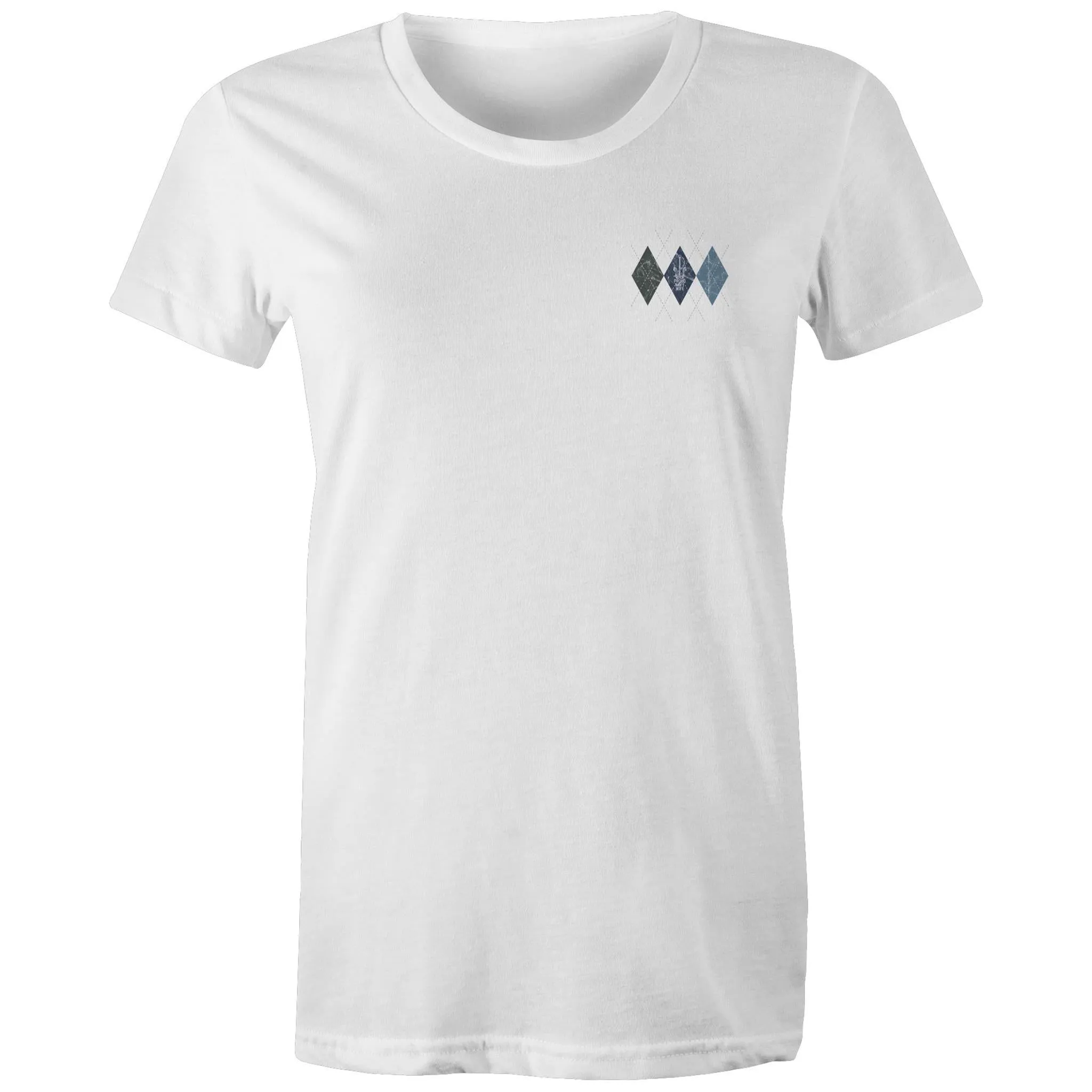 Proud Navy Wife (Argyle) Women's T-shirt