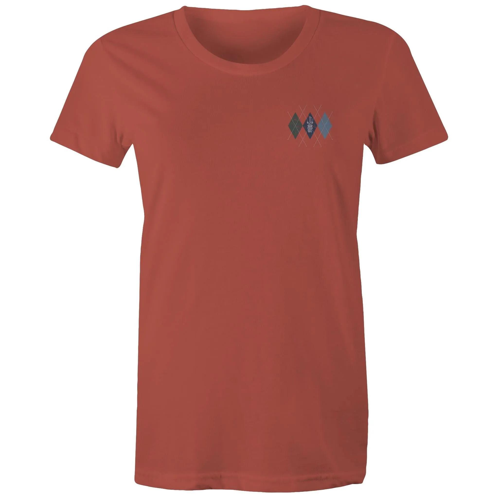 Proud Navy Wife (Argyle) Women's T-shirt