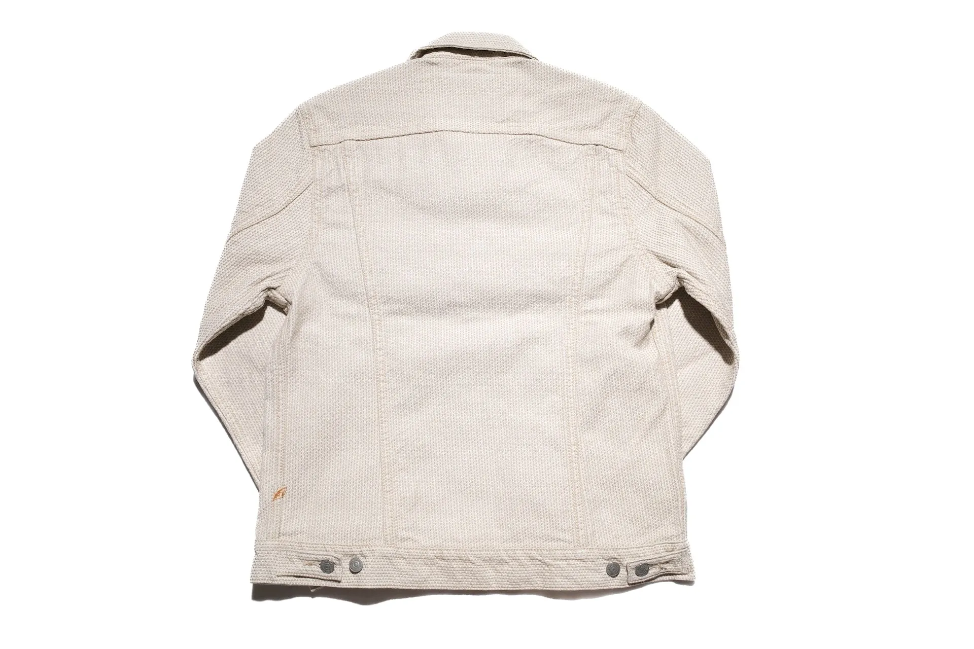 Pure Blue Japan 12.5oz "Double-Warps" Sashiko Type 3 Jacket (Ivory X Beige)
