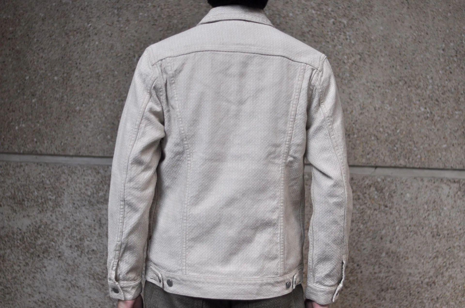 Pure Blue Japan 12.5oz "Double-Warps" Sashiko Type 3 Jacket (Ivory X Beige)