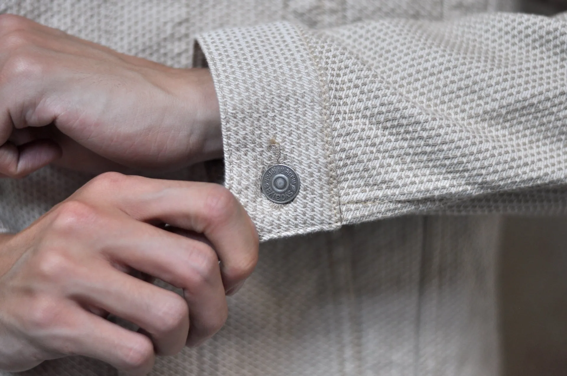 Pure Blue Japan 12.5oz "Double-Warps" Sashiko Type 3 Jacket (Ivory X Beige)