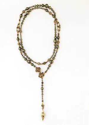 Pyrite and Gold Vermeil Lariat