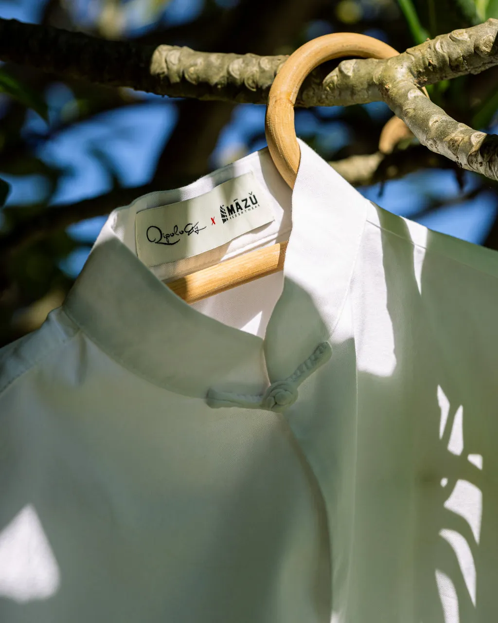 Qipology Cotton Linen Shirt - White