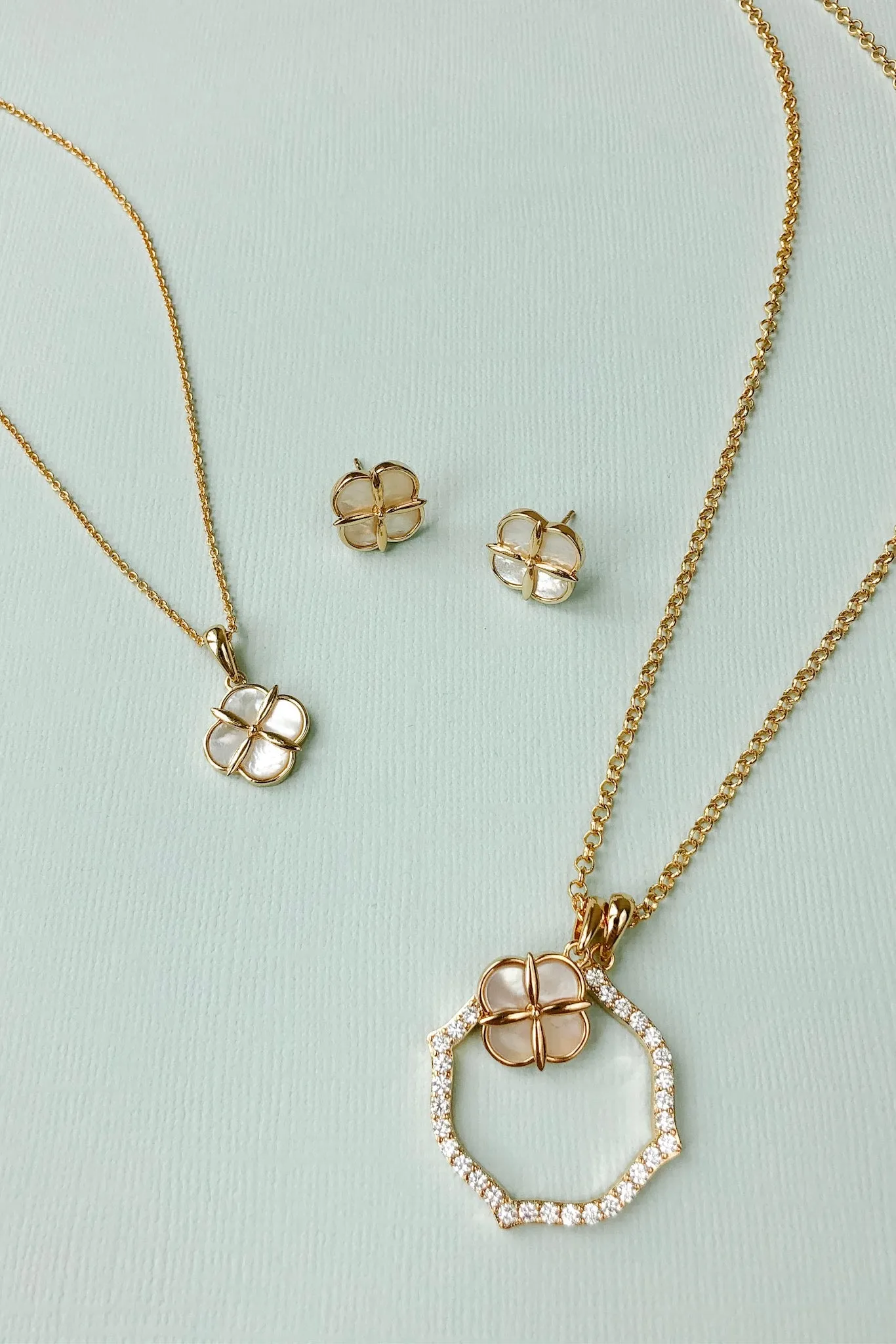 Quatrefoil Double Drop Necklace