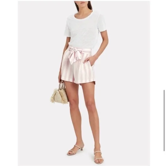 Rails NWT Katy Short in Petal Striped Pink Linen Blend Size Large