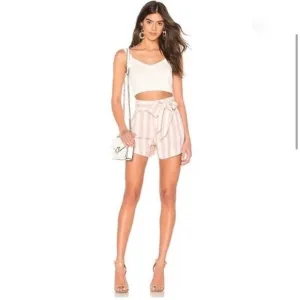 Rails NWT Katy Short in Petal Striped Pink Linen Blend Size Large