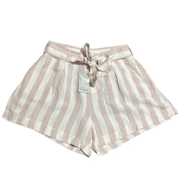 Rails NWT Katy Short in Petal Striped Pink Linen Blend Size Large