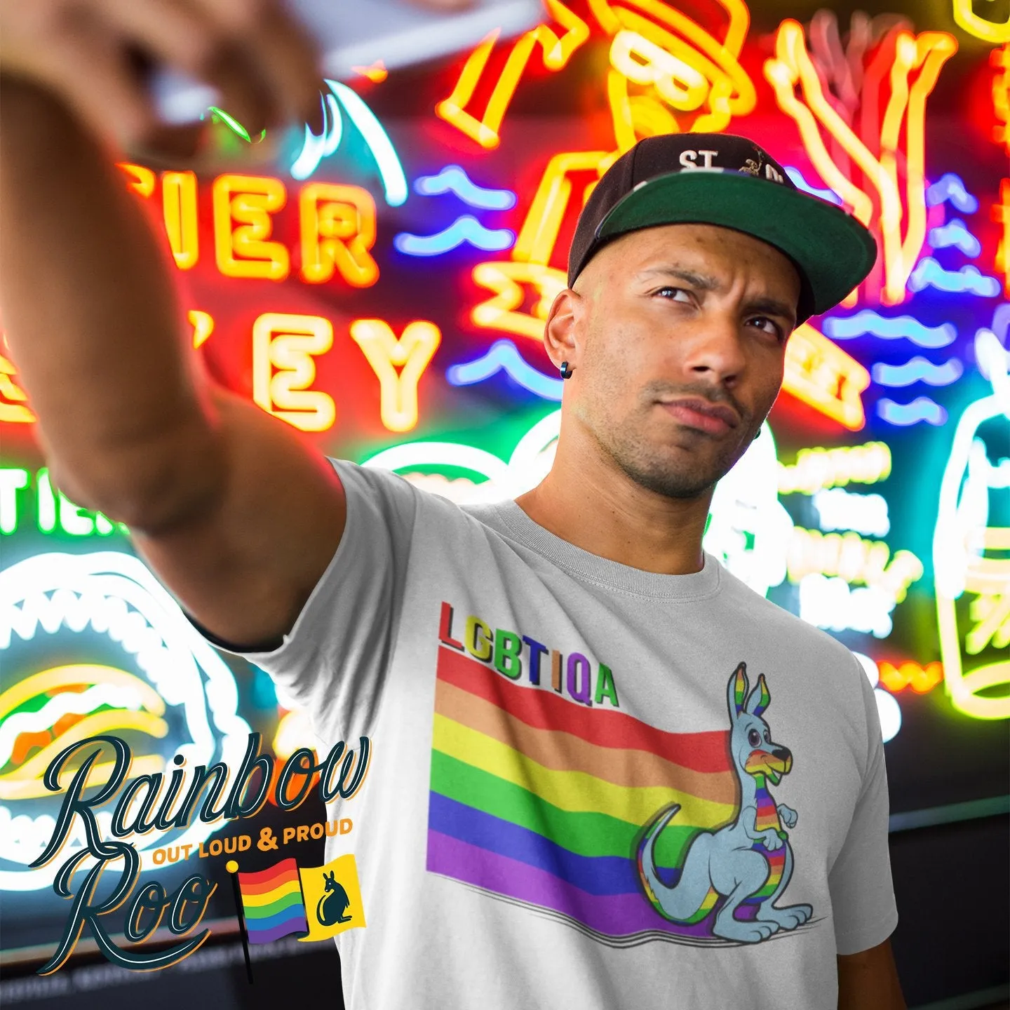 RainbowRoo LGBTIQA Kangaroo T-Shirt Unisex (LG035)