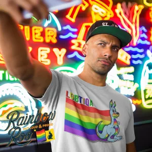 RainbowRoo LGBTIQA Kangaroo T-Shirt Unisex (LG035)