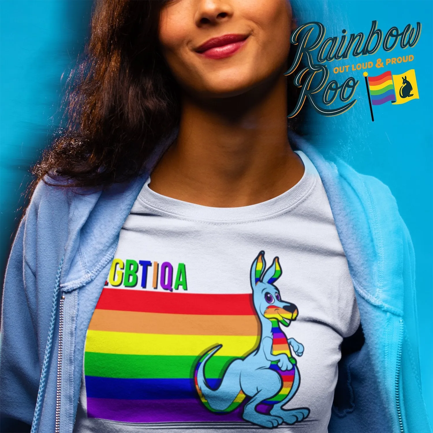 RainbowRoo LGBTIQA Kangaroo T-Shirt Unisex (LG035)